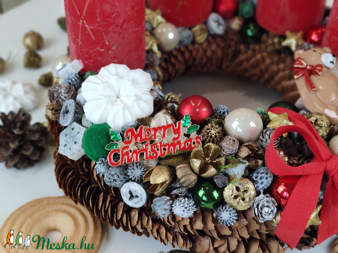 Macis klasszikus karácsonyi adventi koszorú - otthon & lakás - karácsony - adventi díszek - adventi koszorú - Meska.hu Macis klasszikus karácsonyi adventi koszorú - otthon & lakás - karácsony - adventi díszek - adventi koszorú - Meska.hu