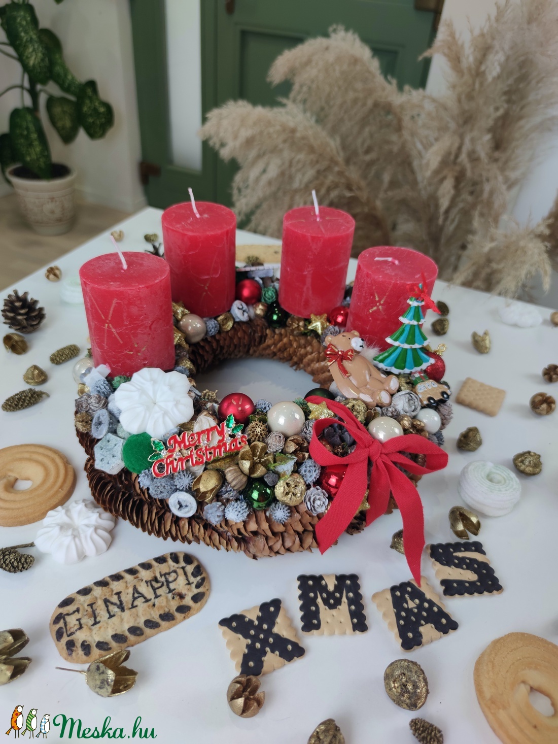 Macis klasszikus karácsonyi adventi koszorú - otthon & lakás - karácsony - adventi díszek - adventi koszorú - Meska.hu Macis klasszikus karácsonyi adventi koszorú - otthon & lakás - karácsony - adventi díszek - adventi koszorú - Meska.hu