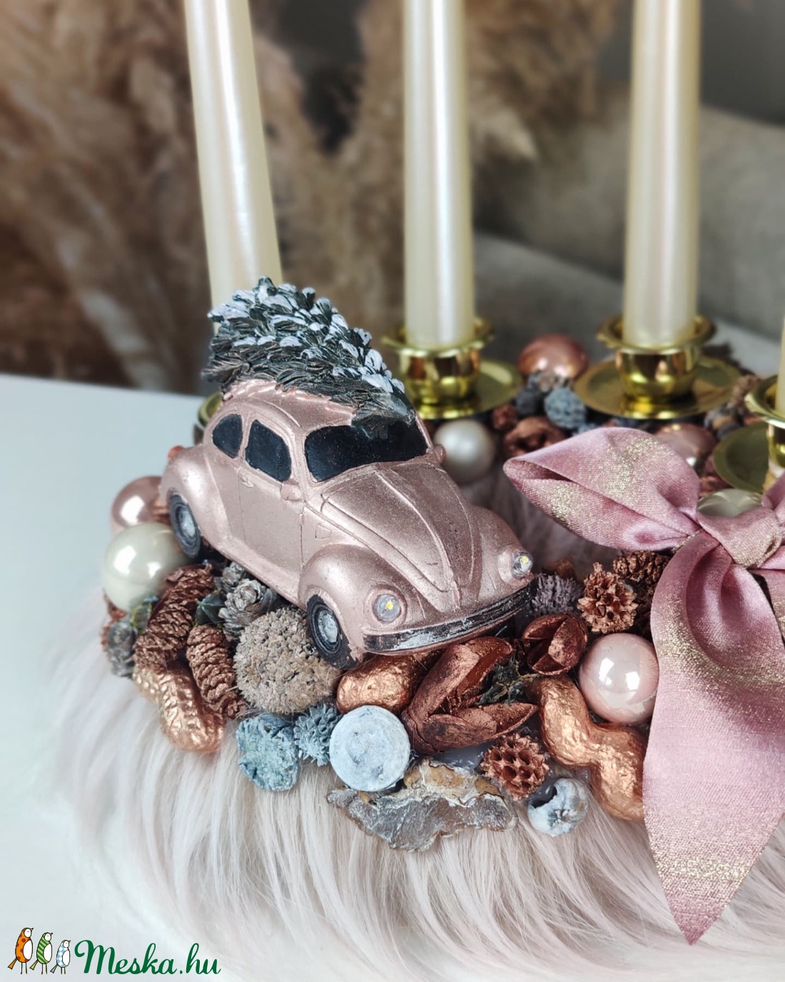 Rosegold autós adventi koszorú - karácsony - adventi díszek - adventi koszorú - Meska.hu Rosegold autós adventi koszorú - karácsony - adventi díszek - adventi koszorú - Meska.hu