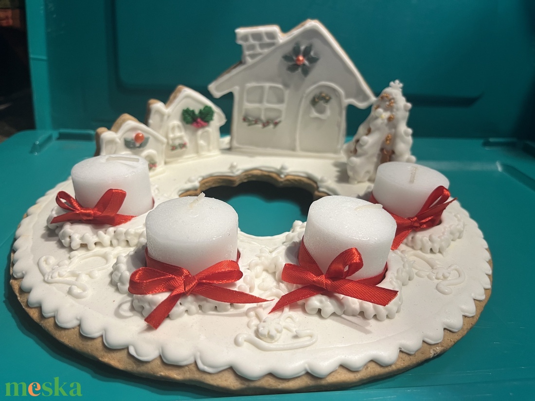 Mézeskalcs adventi koszorú - karácsony - adventi díszek - adventi asztaldísz - Meska.hu