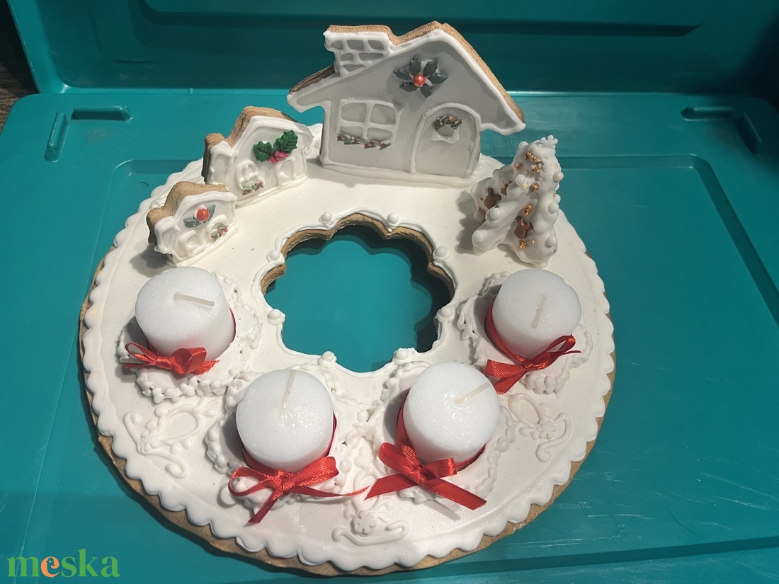 Mézeskalcs adventi koszorú - karácsony - adventi díszek - adventi asztaldísz - Meska.hu