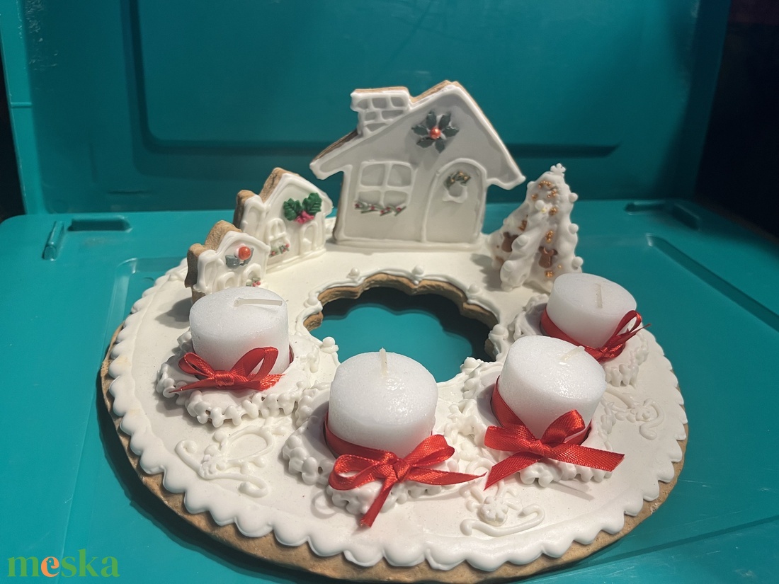 Mézeskalcs adventi koszorú - karácsony - adventi díszek - adventi asztaldísz - Meska.hu