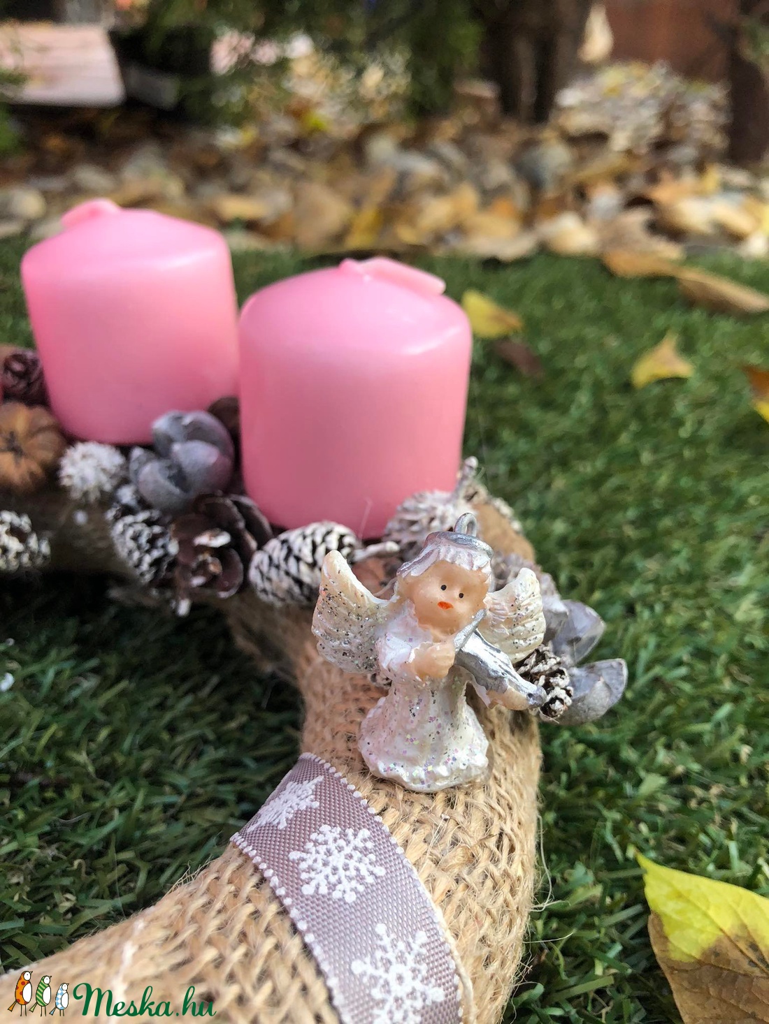 Angyalkás adventi koszorú - karácsony - adventi díszek - adventi koszorú - Meska.hu