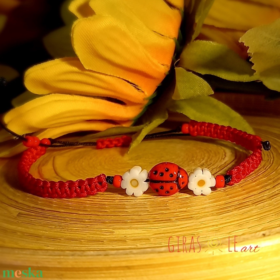 Millefiori karkötő  - ékszer - karkötő - fonott karkötő - Meska.hu