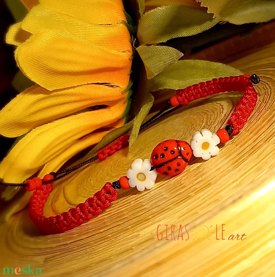Millefiori karkötő  - ékszer - karkötő - fonott karkötő - Meska.hu