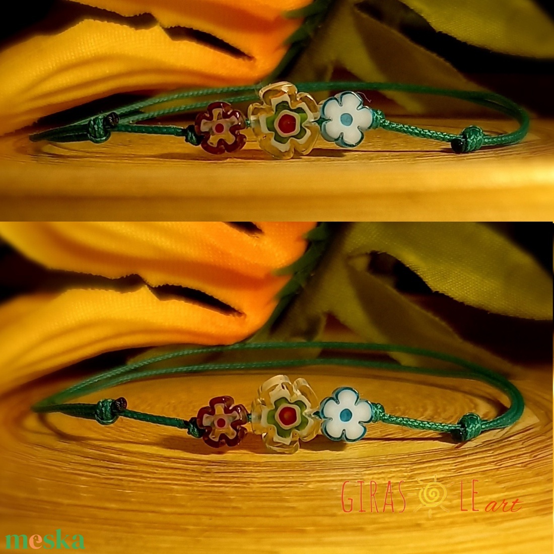 Kiskertem millefiori zsinórka - ékszer - karkötő - gyöngyös karkötő - Meska.hu Kiskertem millefiori zsinórka - ékszer - karkötő - gyöngyös karkötő - Meska.hu
