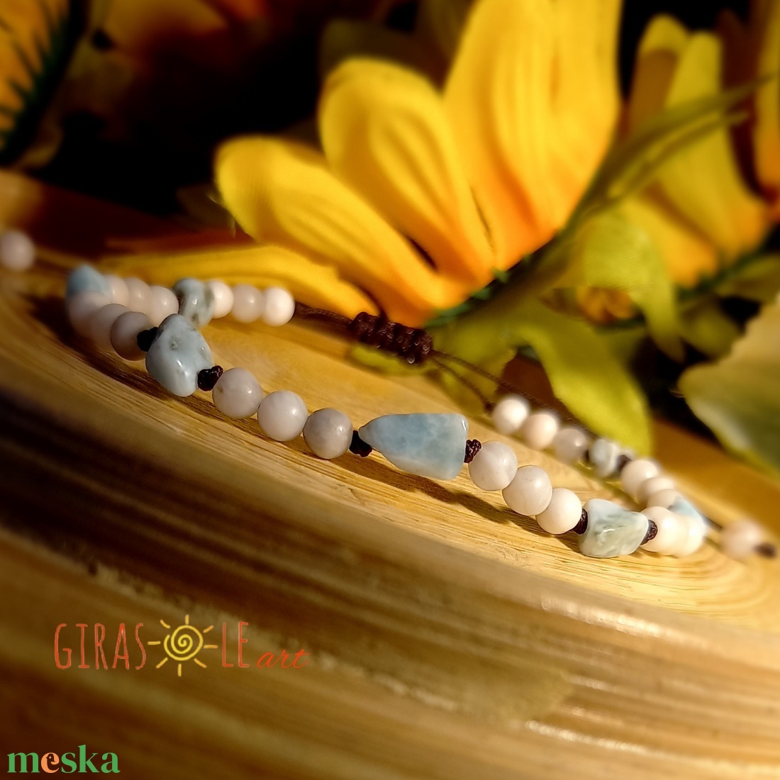 Larimar és achát karkötő - ékszer - karkötő - ásványkarkötő - Meska.hu Larimar és achát karkötő - ékszer - karkötő - ásványkarkötő - Meska.hu