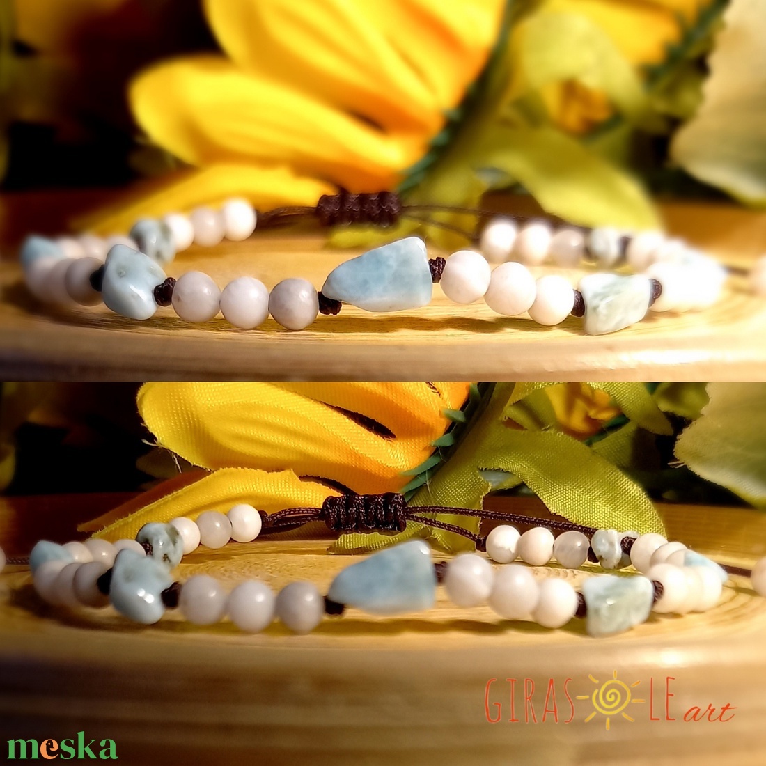 Larimar és achát karkötő - ékszer - karkötő - ásványkarkötő - Meska.hu Larimar és achát karkötő - ékszer - karkötő - ásványkarkötő - Meska.hu