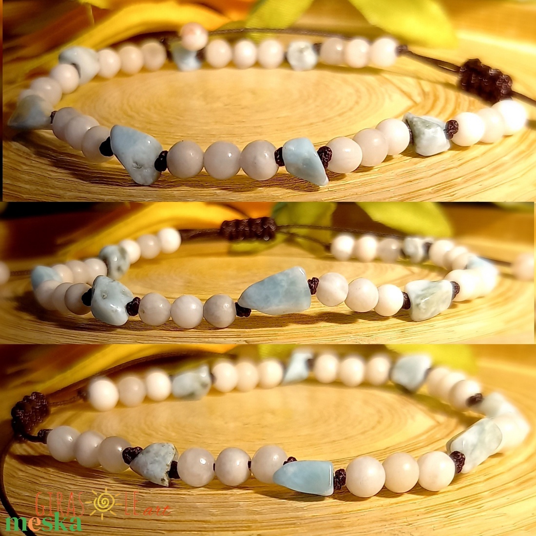 Larimar és achát karkötő - ékszer - karkötő - ásványkarkötő - Meska.hu Larimar és achát karkötő - ékszer - karkötő - ásványkarkötő - Meska.hu