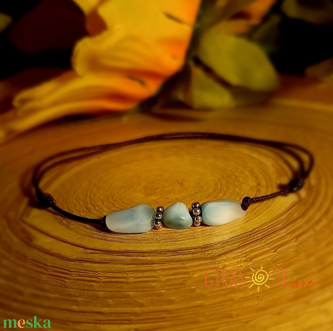 Larimar zsinórka karkötő valódi ezüsttel - ékszer - karkötő - ásványkarkötő - Meska.hu Larimar zsinórka karkötő valódi ezüsttel - ékszer - karkötő - ásványkarkötő - Meska.hu