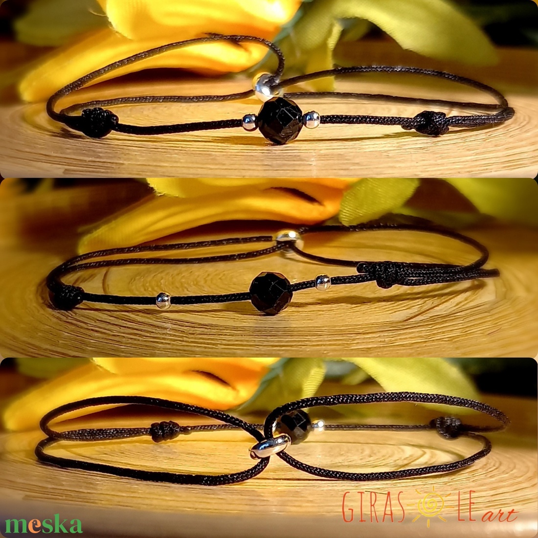 Spinell zsinórka karkötő valódi ezüsttel  - ékszer - karkötő - ásványkarkötő - Meska.hu