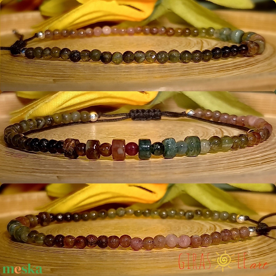 Szivárványos karkötő  - ékszer - karkötő - ásványkarkötő - Meska.hu