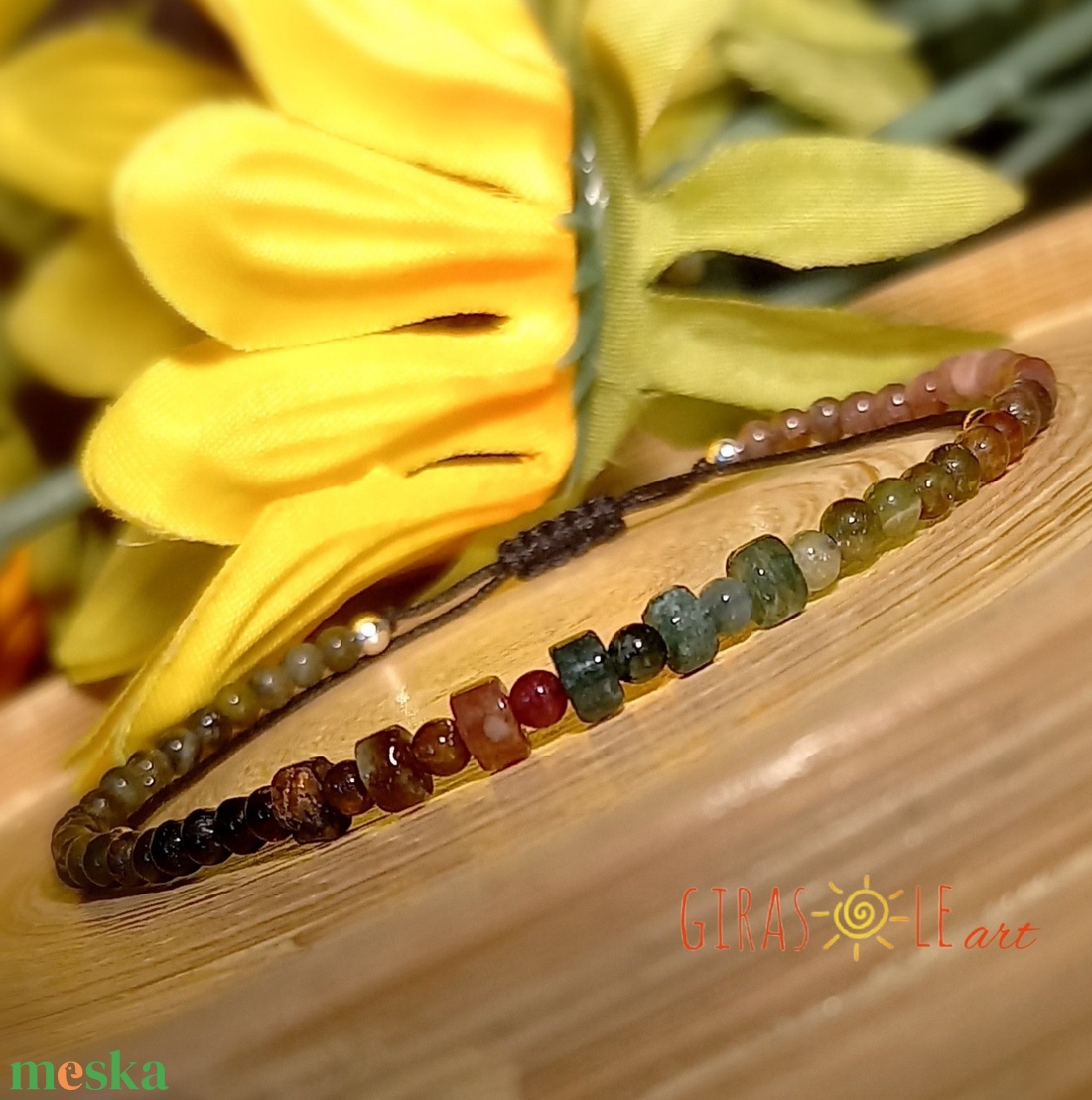 Szivárványos karkötő  - ékszer - karkötő - ásványkarkötő - Meska.hu