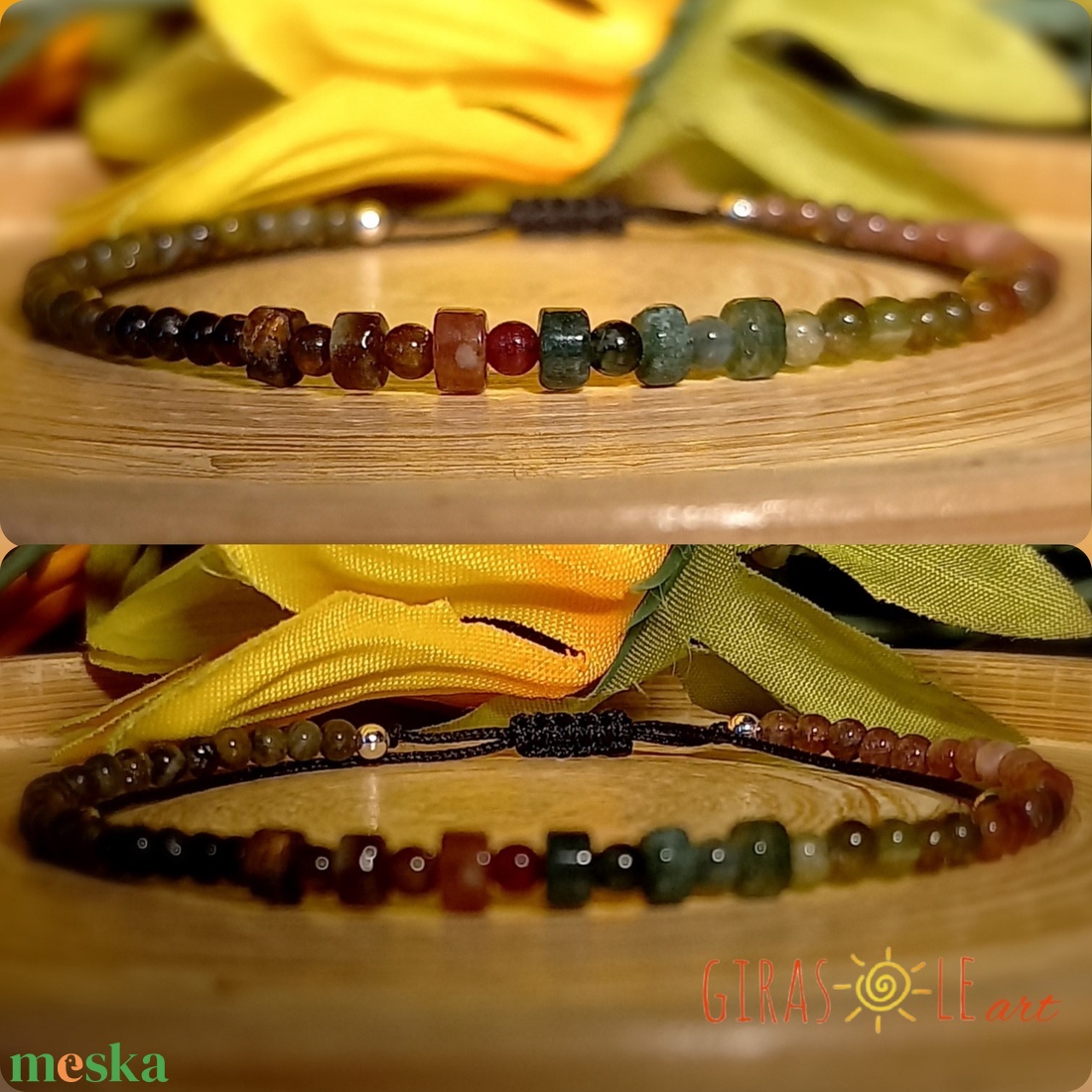 Szivárványos karkötő  - ékszer - karkötő - ásványkarkötő - Meska.hu