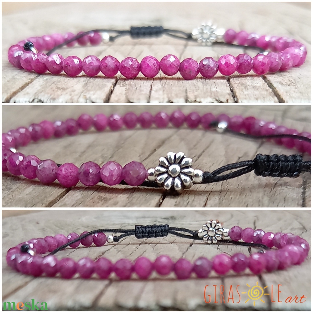 Cseresznyevirágzás - rubin karkötő  - ékszer - karkötő - ásványkarkötő - Meska.hu