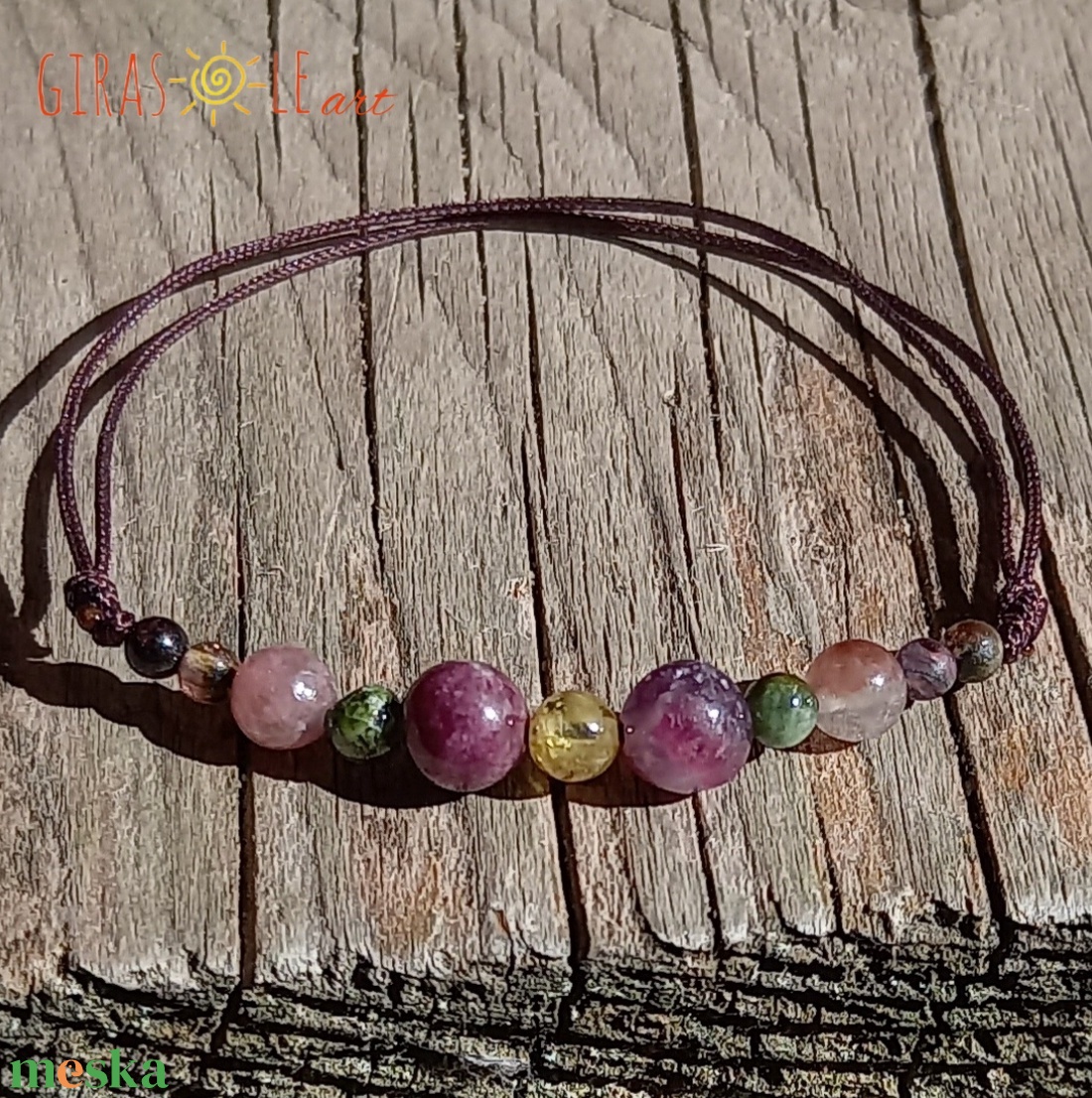 Turmalin zsinórka  - ékszer - karkötő - ásványkarkötő - Meska.hu