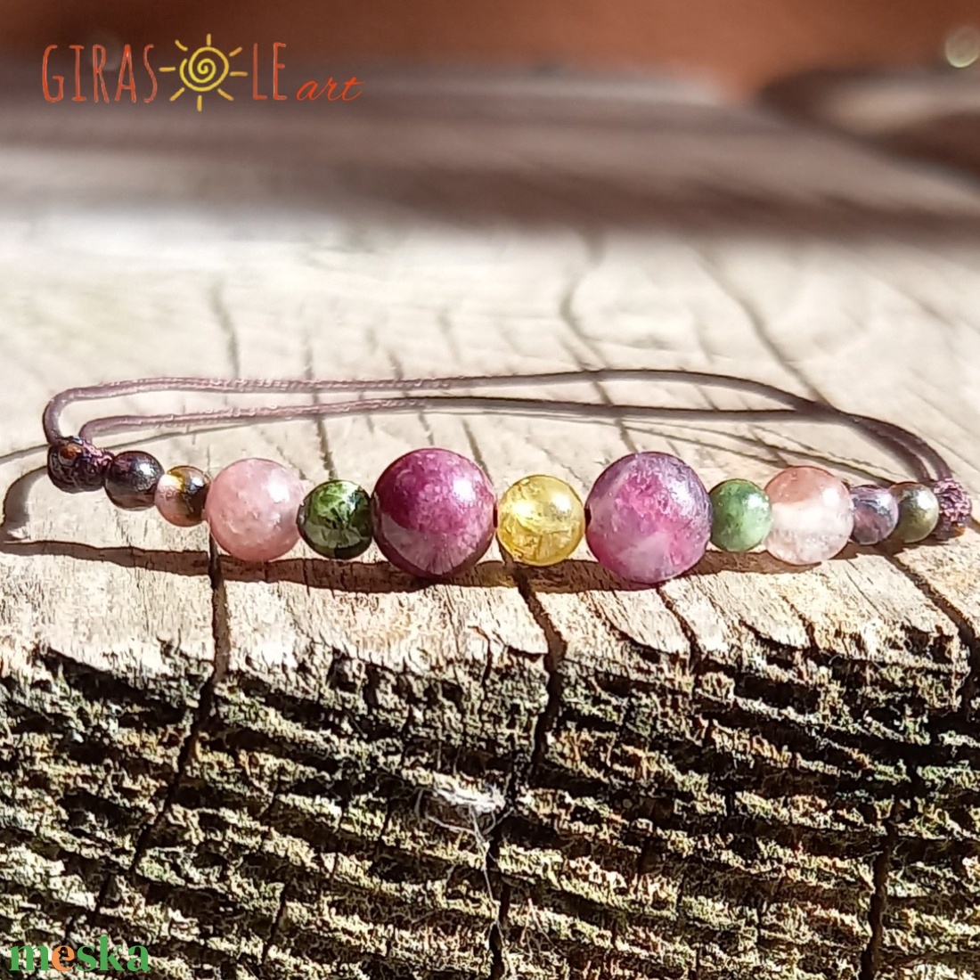 Turmalin zsinórka  - ékszer - karkötő - ásványkarkötő - Meska.hu