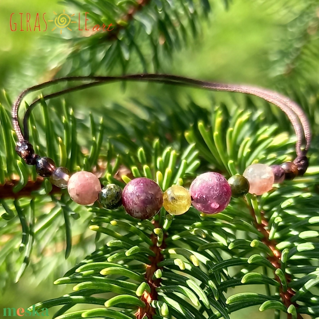 Turmalin zsinórka  - ékszer - karkötő - ásványkarkötő - Meska.hu