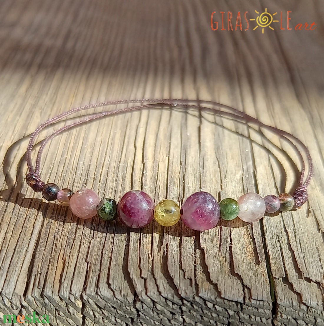 Turmalin zsinórka  - ékszer - karkötő - ásványkarkötő - Meska.hu