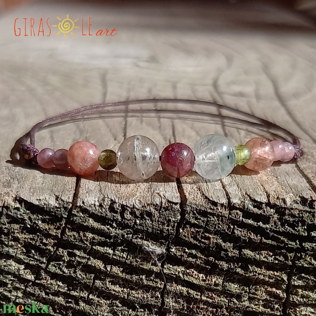 Turmalin zsinórka  - ékszer - karkötő - ásványkarkötő - Meska.hu