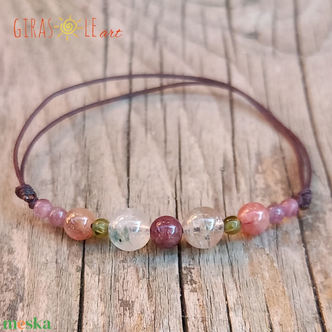 Turmalin zsinórka  - ékszer - karkötő - ásványkarkötő - Meska.hu