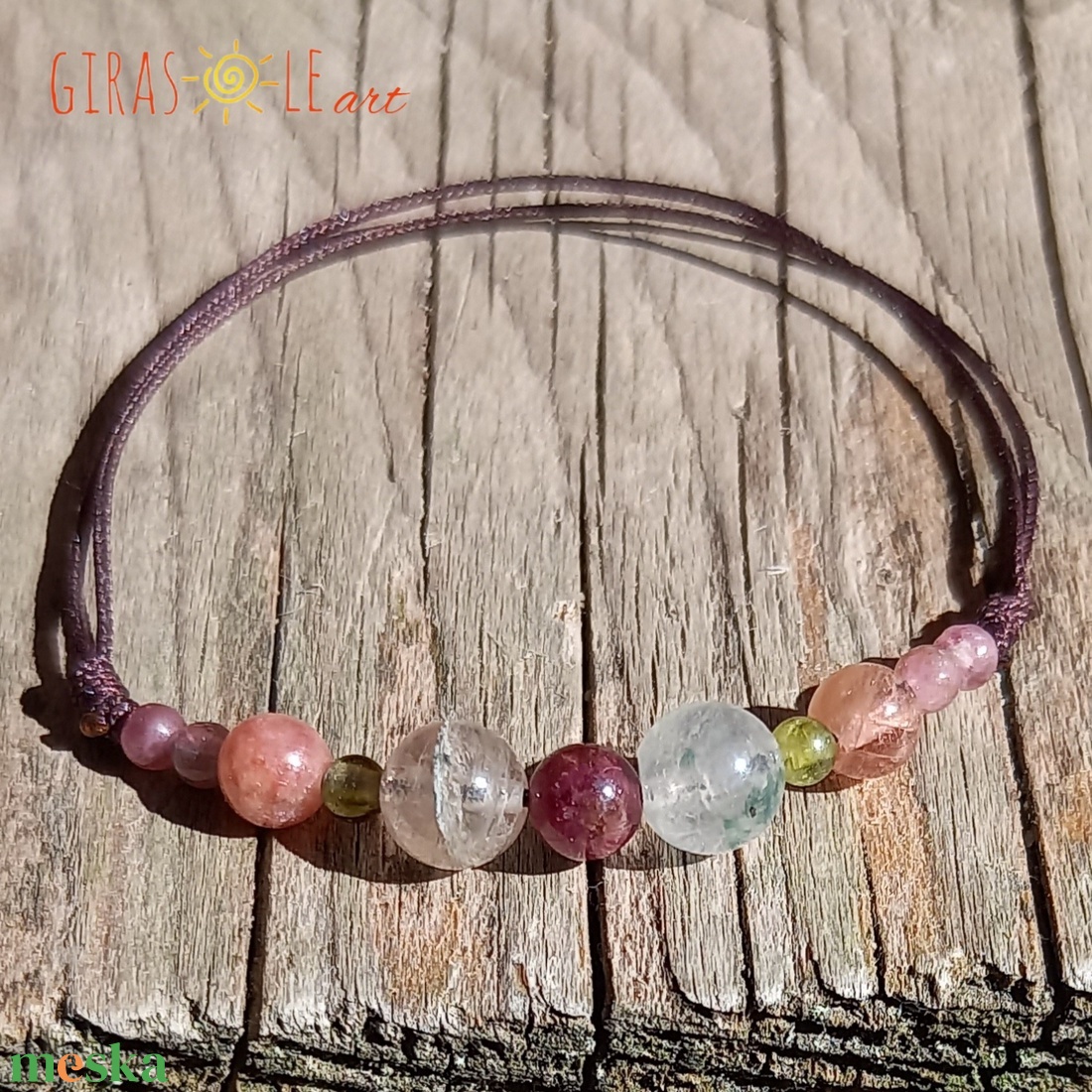 Turmalin zsinórka  - ékszer - karkötő - ásványkarkötő - Meska.hu