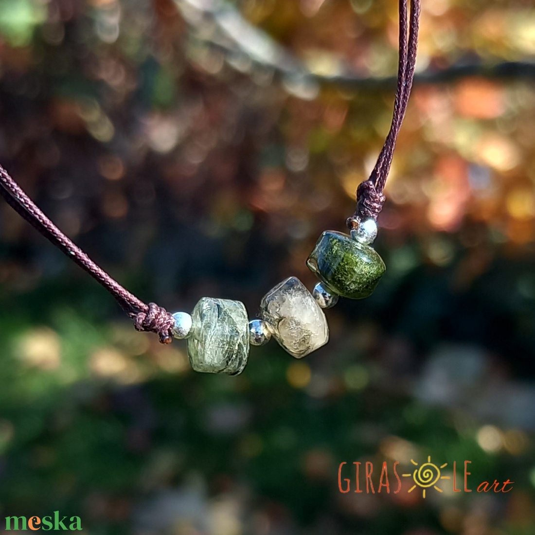 Turmalin nyaklánc  - ékszer - nyaklánc - gyöngyös nyaklánc - Meska.hu