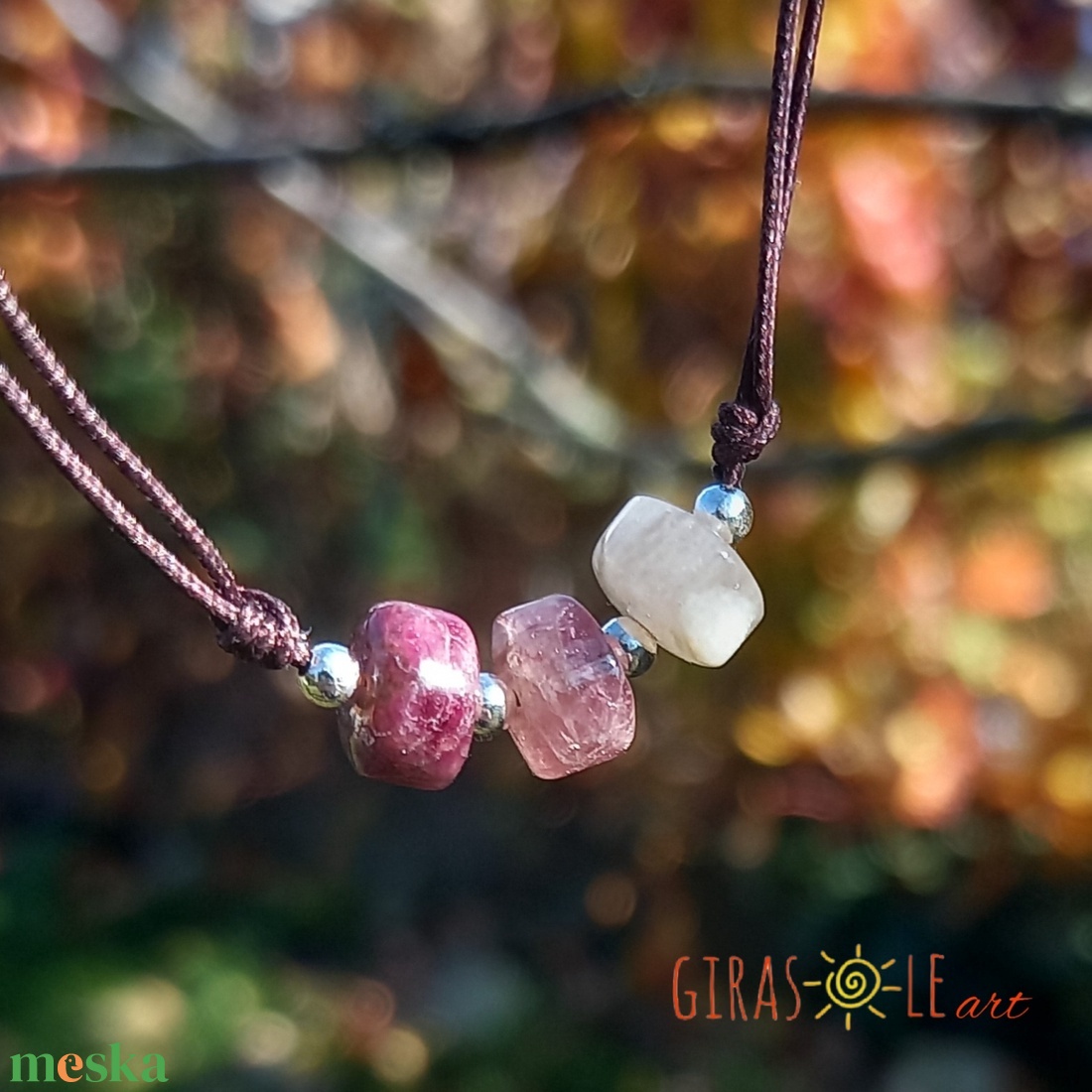 Turmalin nyaklánc  - ékszer - nyaklánc - gyöngyös nyaklánc - Meska.hu