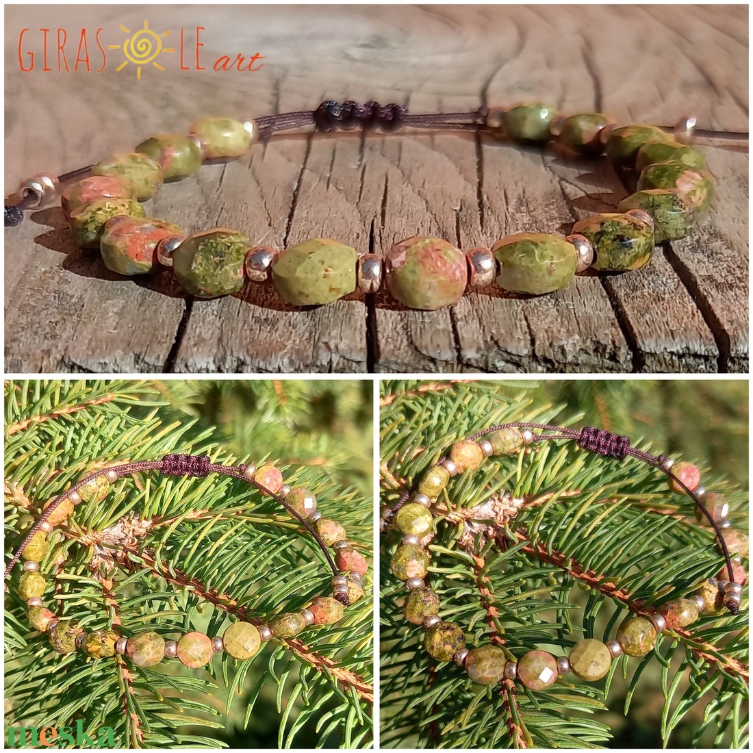 Unakit karkötő  - ékszer - karkötő - ásványkarkötő - Meska.hu