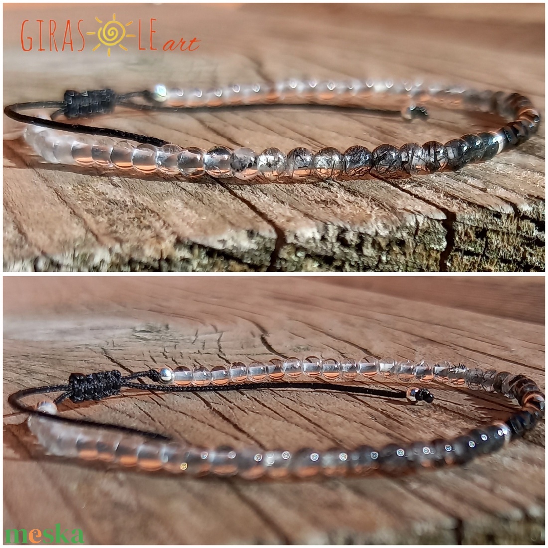 Turmalinkvarc-spinell karkötő  - ékszer - karkötő - ásványkarkötő - Meska.hu