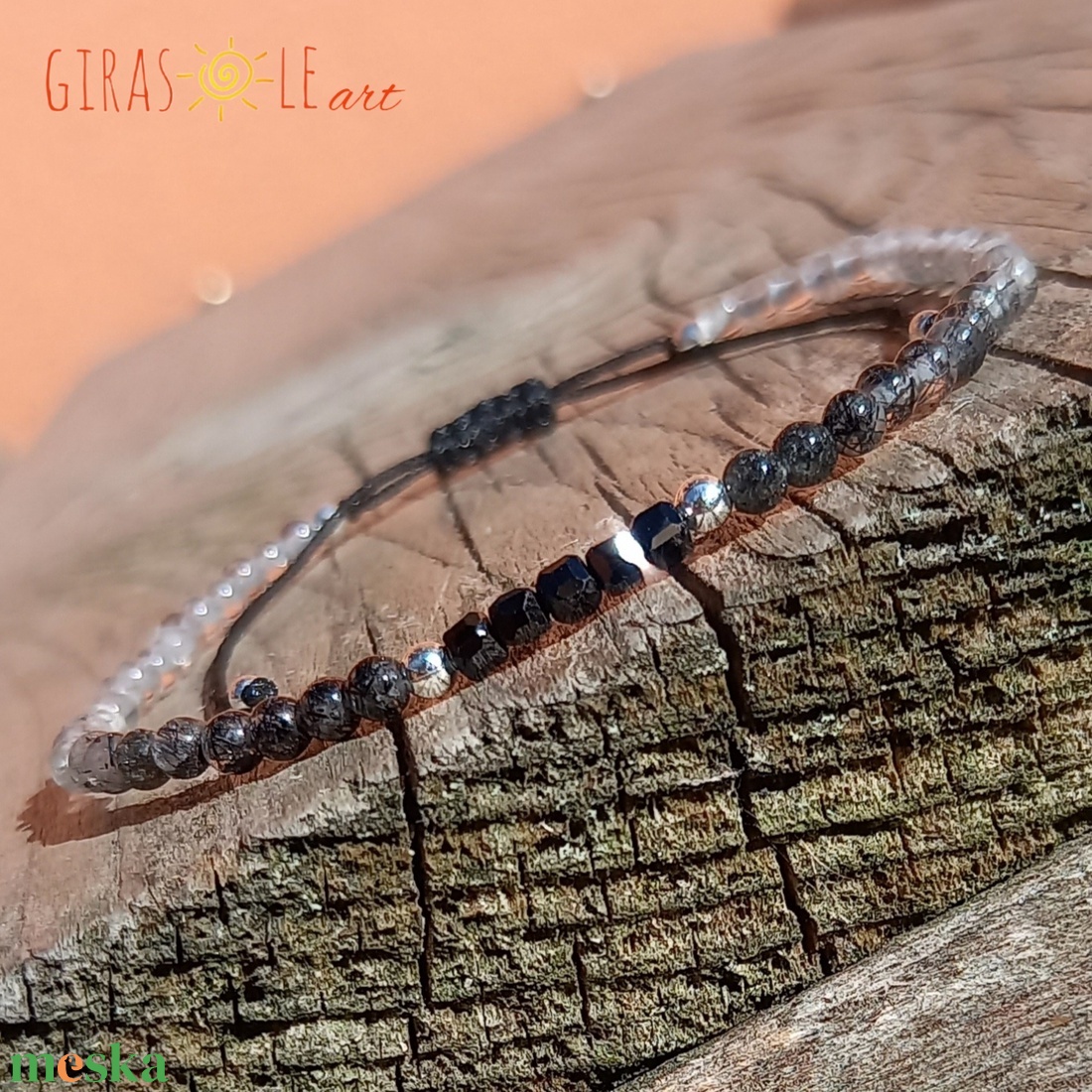 Turmalinkvarc-spinell karkötő  - ékszer - karkötő - ásványkarkötő - Meska.hu