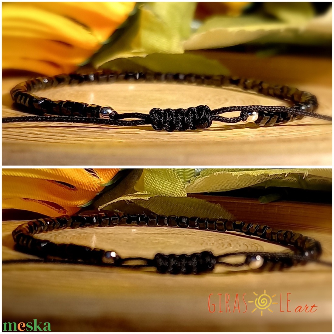 Fekete hattyú - kocka spinell karkötő  - ékszer - karkötő - ásványkarkötő - Meska.hu