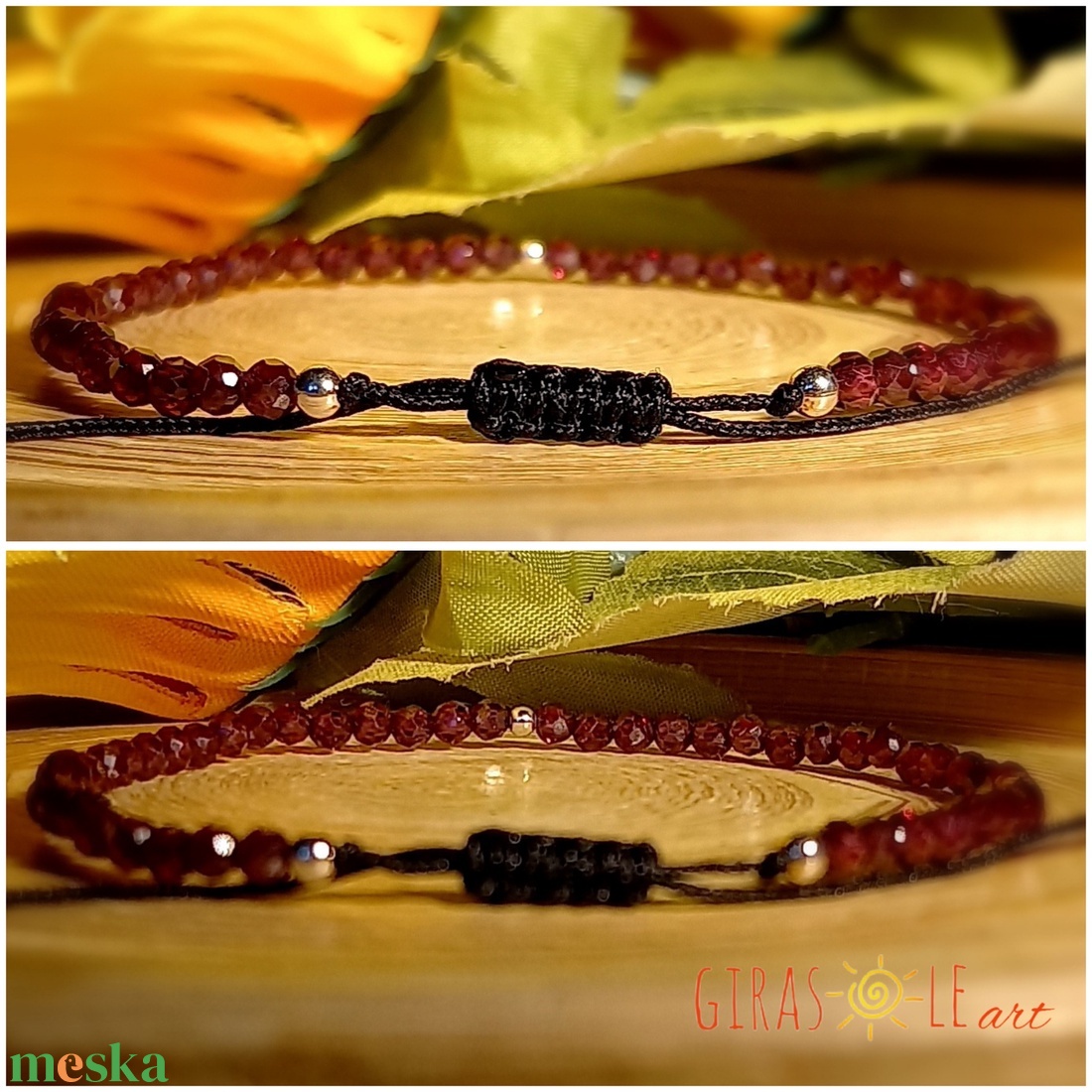 Gránát karkötő  - ékszer - karkötő - ásványkarkötő - Meska.hu