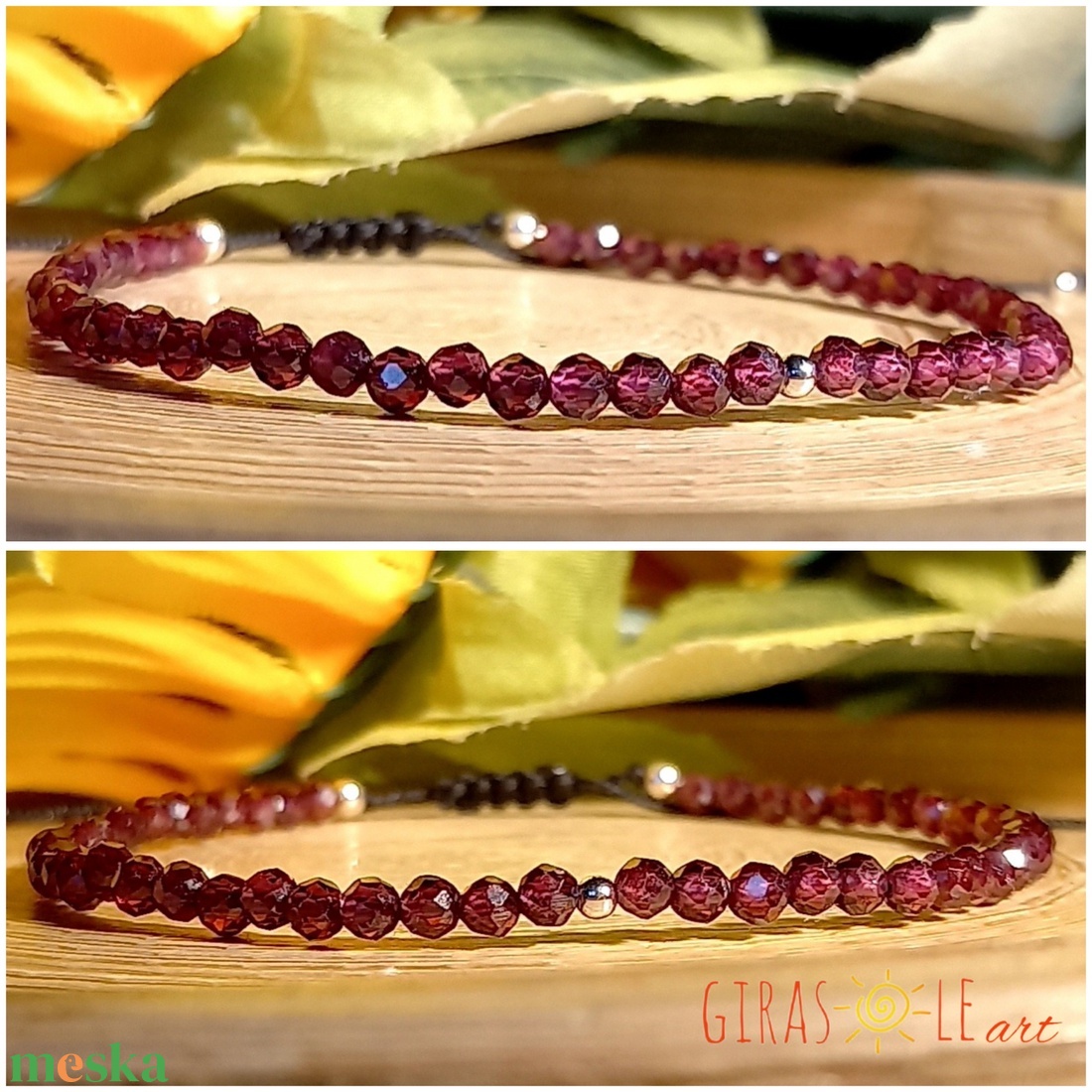 Gránát karkötő  - ékszer - karkötő - ásványkarkötő - Meska.hu