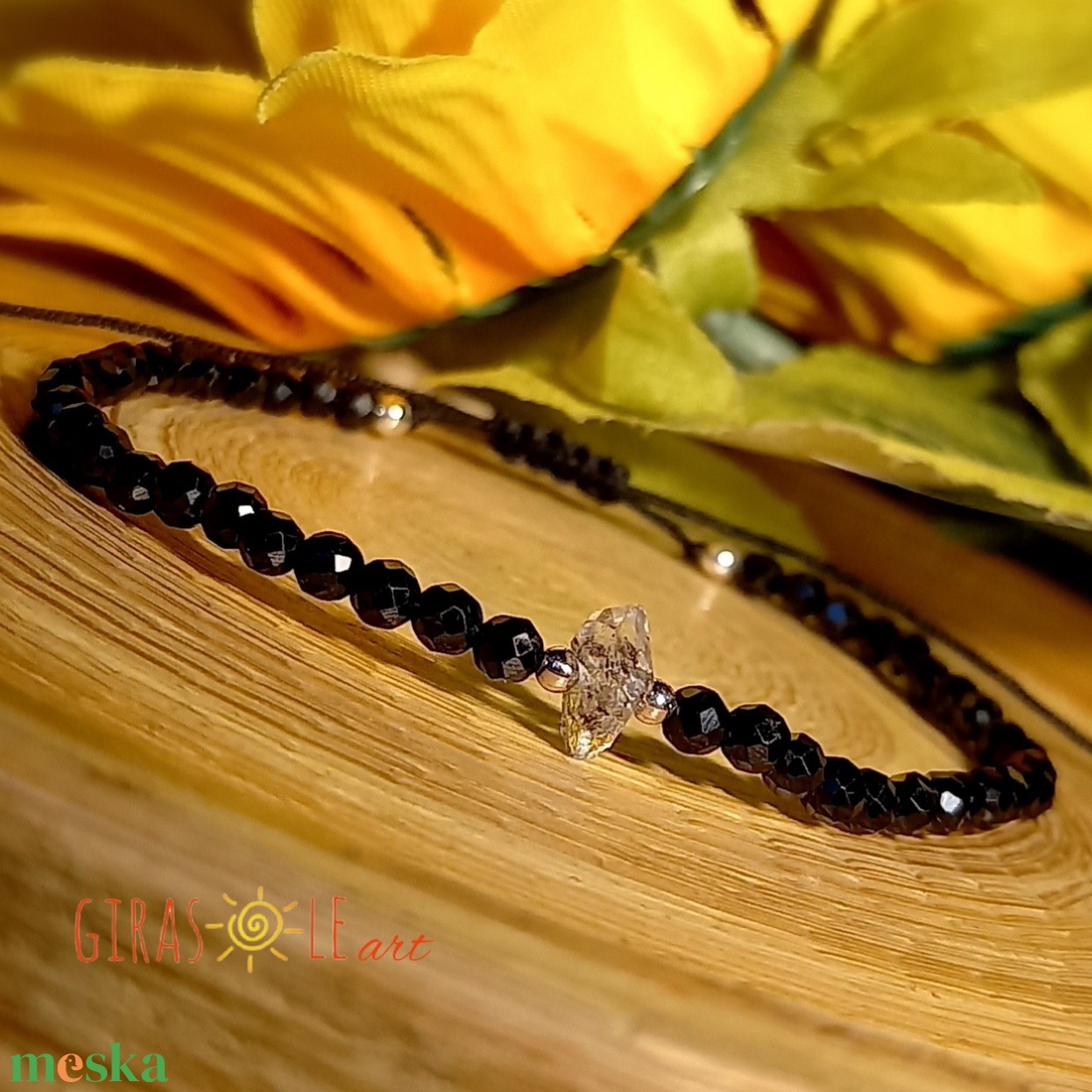 Herkimer-spinell karkötő  - ékszer - karkötő - ásványkarkötő - Meska.hu