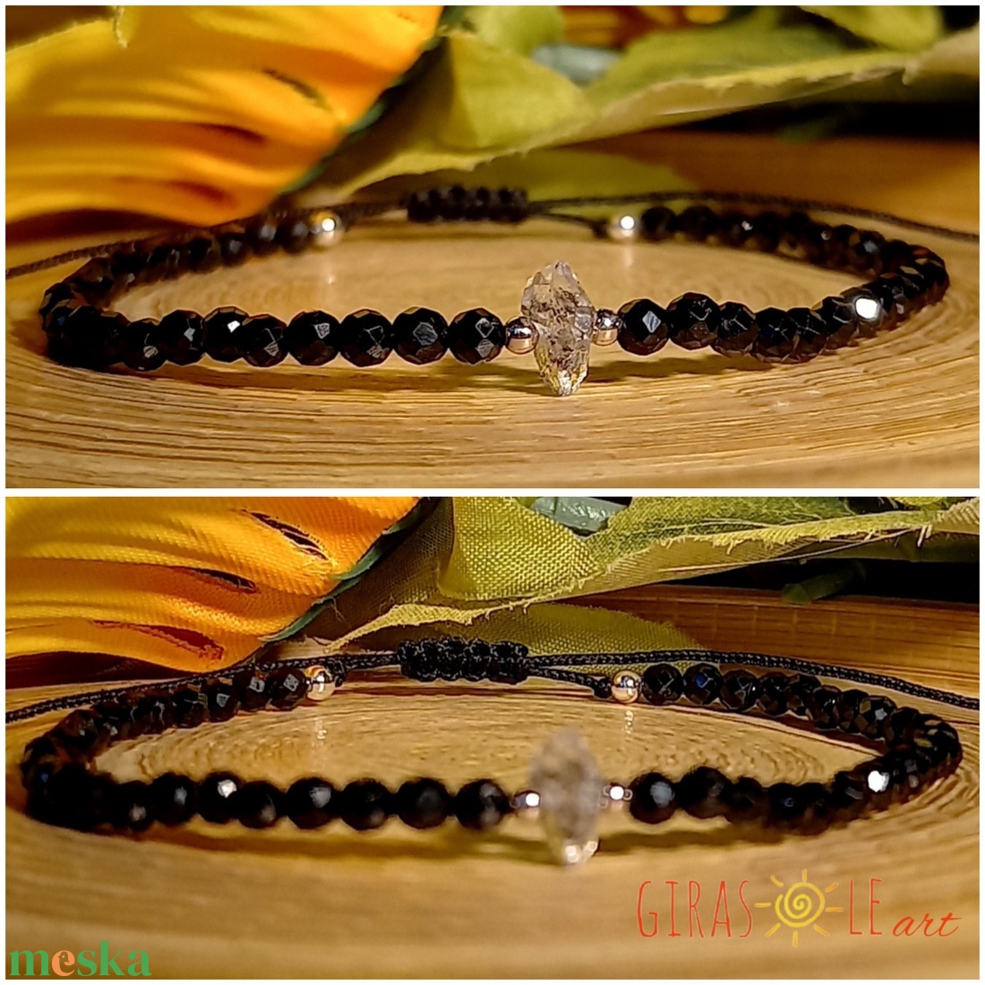 Herkimer-spinell karkötő  - ékszer - karkötő - ásványkarkötő - Meska.hu