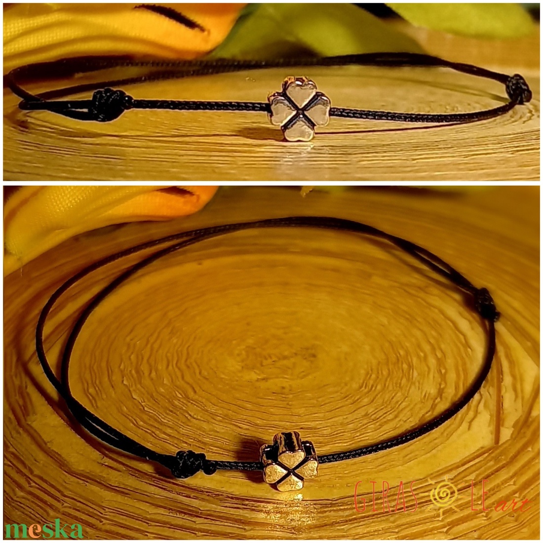 Legyen szerencséd! - minimál zsinórka valódi ezüsttel - ékszer - karkötő - charm karkötő - Meska.hu