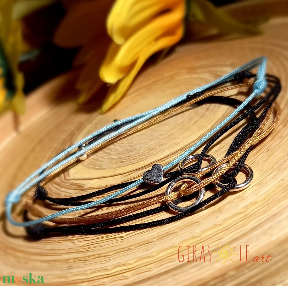 Zsinórkák valódi ezüsttel  - ékszer - karkötő - charm karkötő - Meska.hu