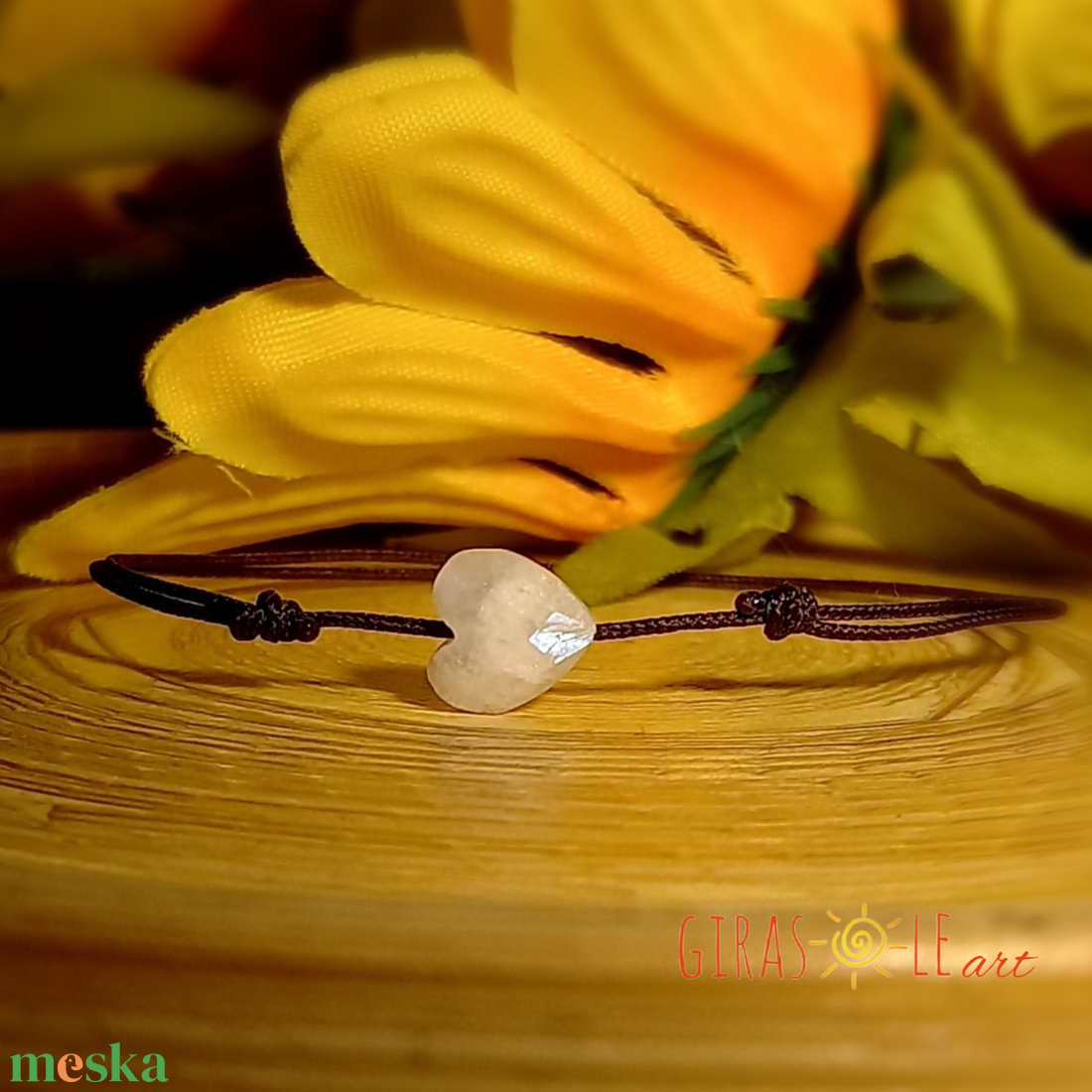 Ti Amo holdkő zsinórka karkötő  - ékszer - karkötő - ásványkarkötő - Meska.hu