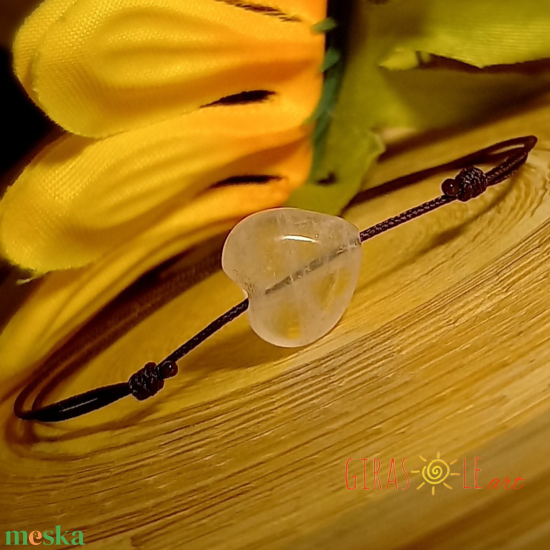 Ti Amo rózsakvarc zsinórka karkötő  - ékszer - karkötő - ásványkarkötő - Meska.hu