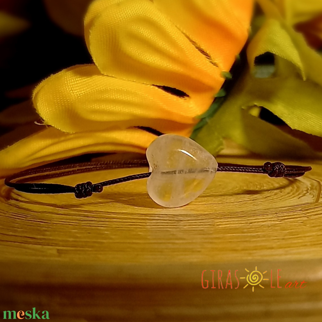 Ti Amo rózsakvarc zsinórka karkötő  - ékszer - karkötő - ásványkarkötő - Meska.hu