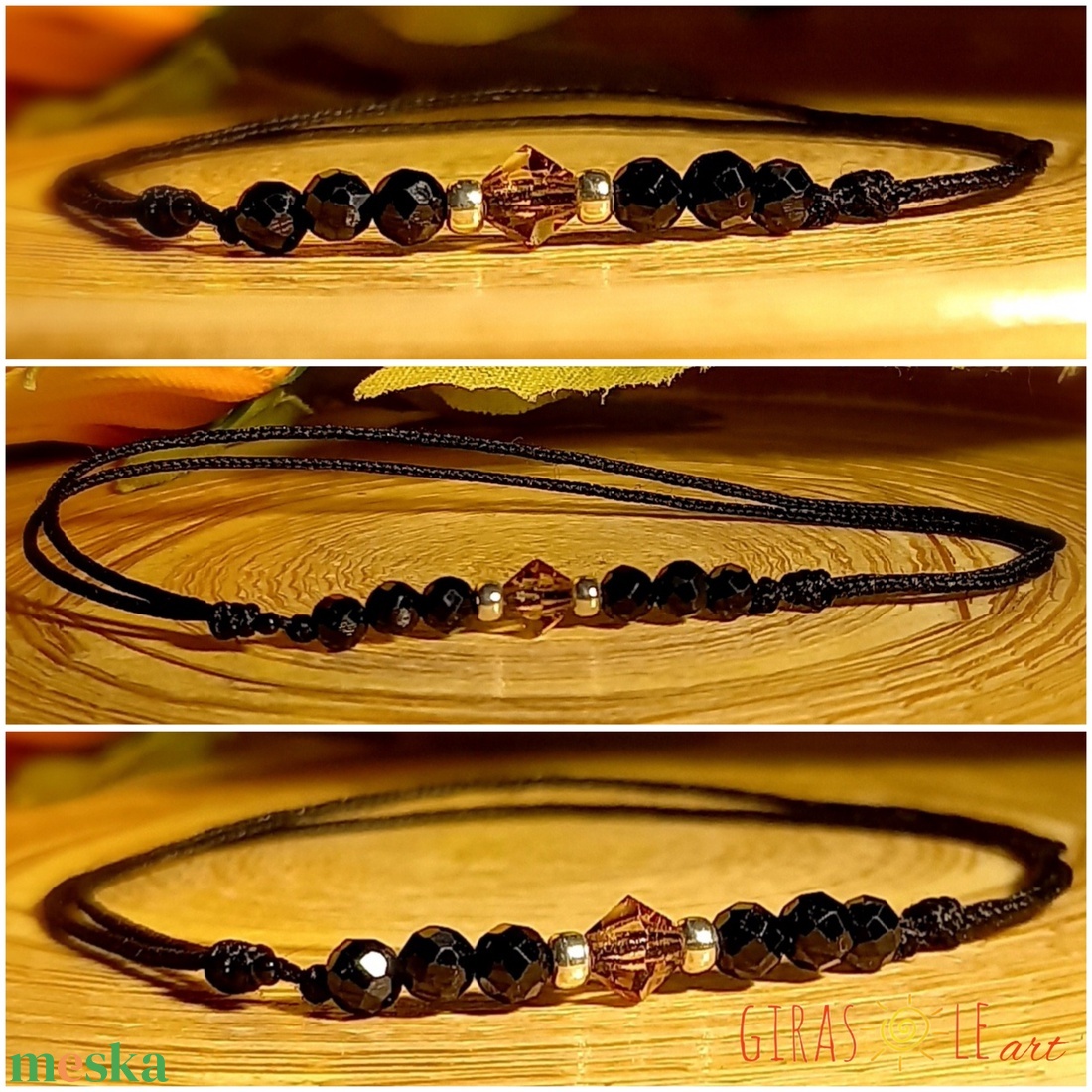 Spinell zsinórka karkötő gyöngyökkel - ékszer - karkötő - ásványkarkötő - Meska.hu