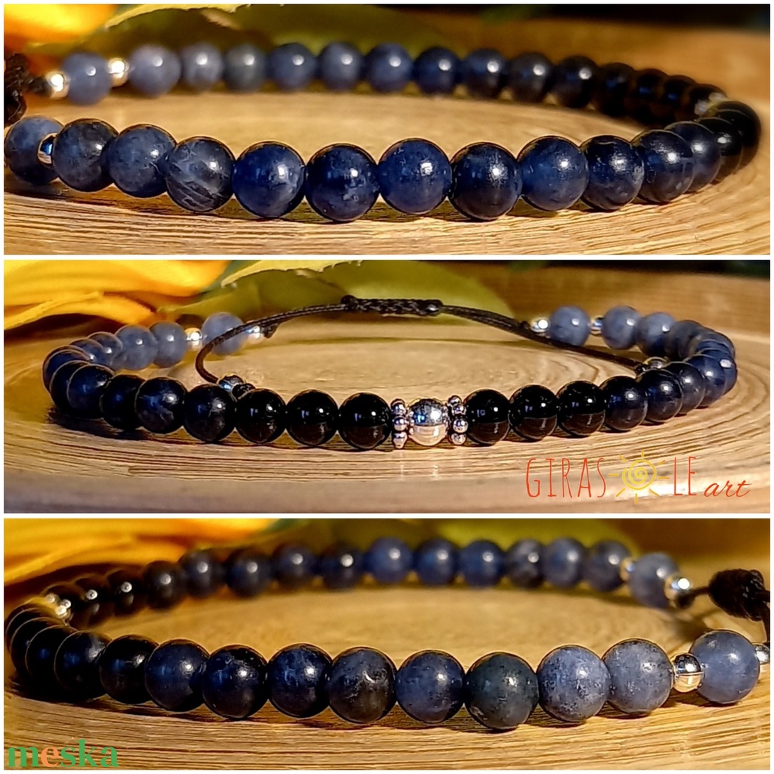 Nagy kékség - turmalin szodalit karkötő  - ékszer - karkötő - ásványkarkötő - Meska.hu