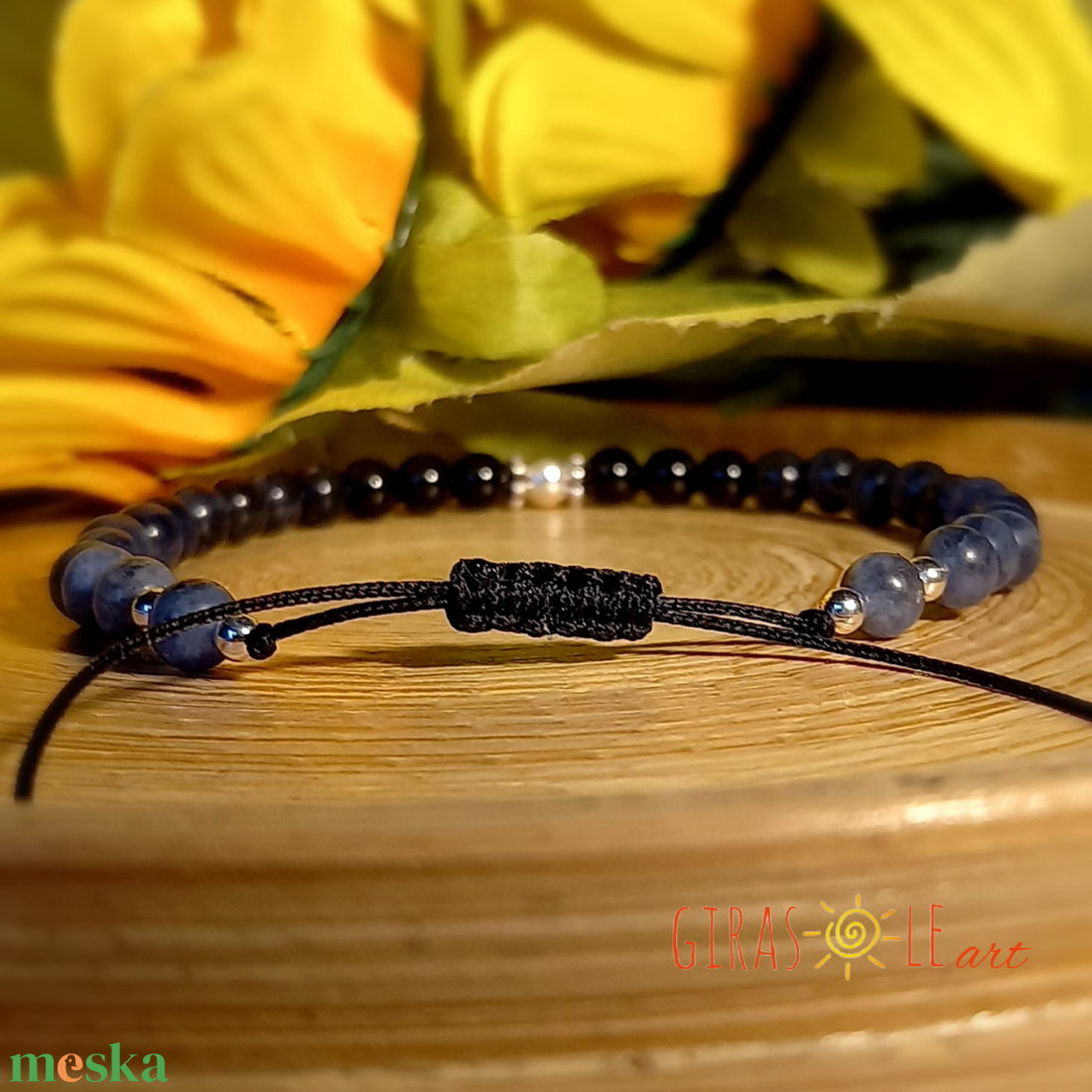 Nagy kékség - turmalin szodalit karkötő  - ékszer - karkötő - ásványkarkötő - Meska.hu