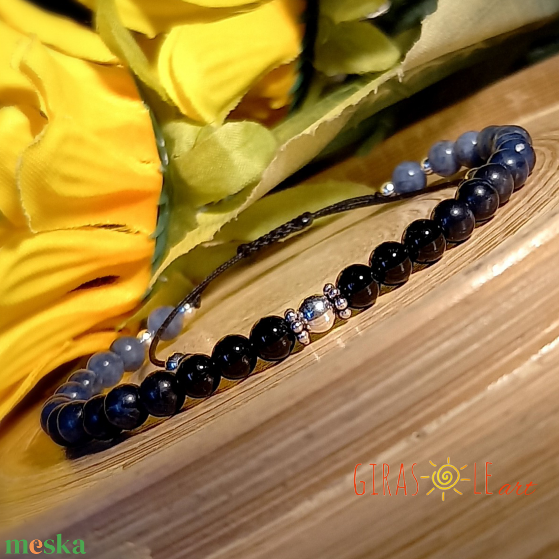 Nagy kékség - turmalin szodalit karkötő  - ékszer - karkötő - ásványkarkötő - Meska.hu