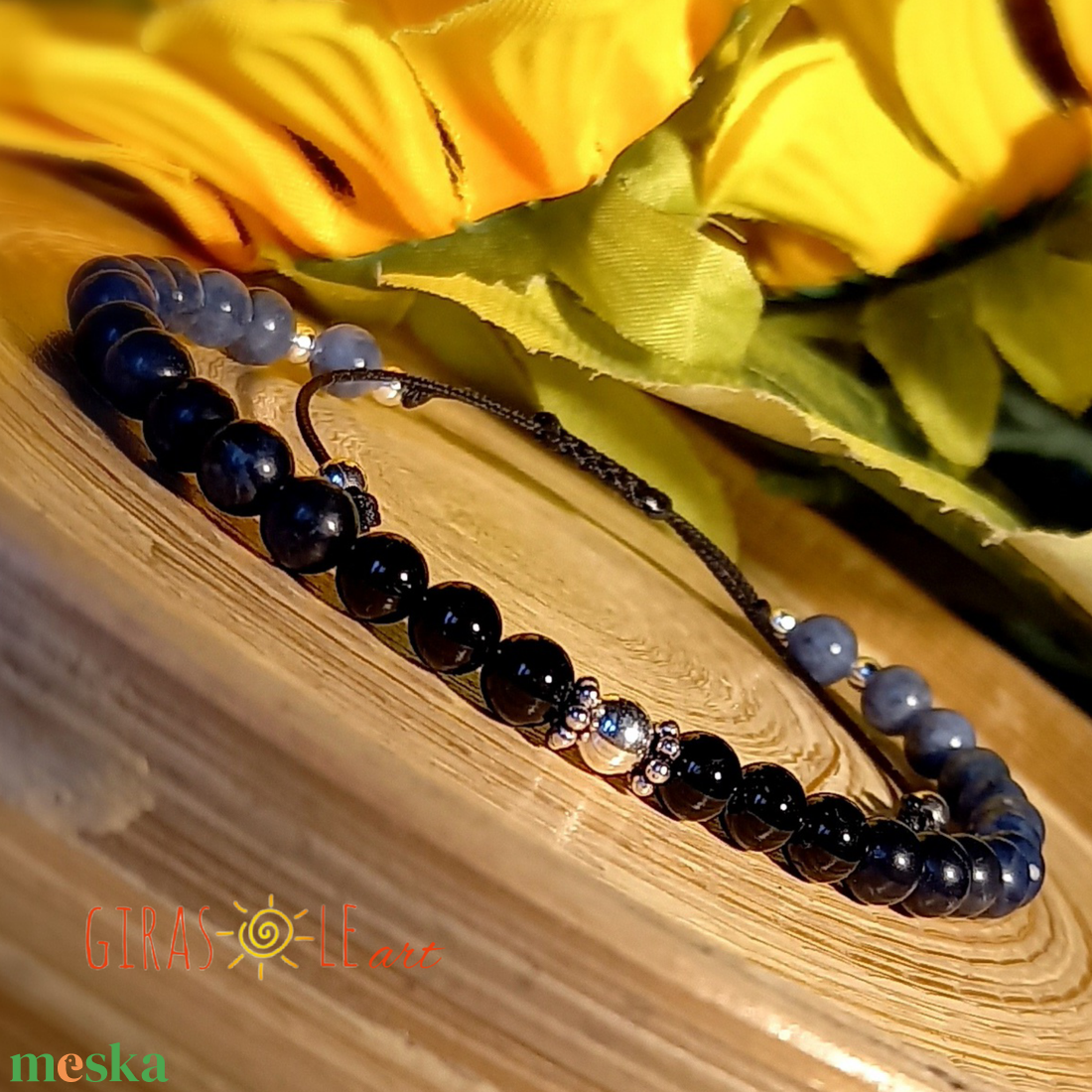 Nagy kékség - turmalin szodalit karkötő  - ékszer - karkötő - ásványkarkötő - Meska.hu