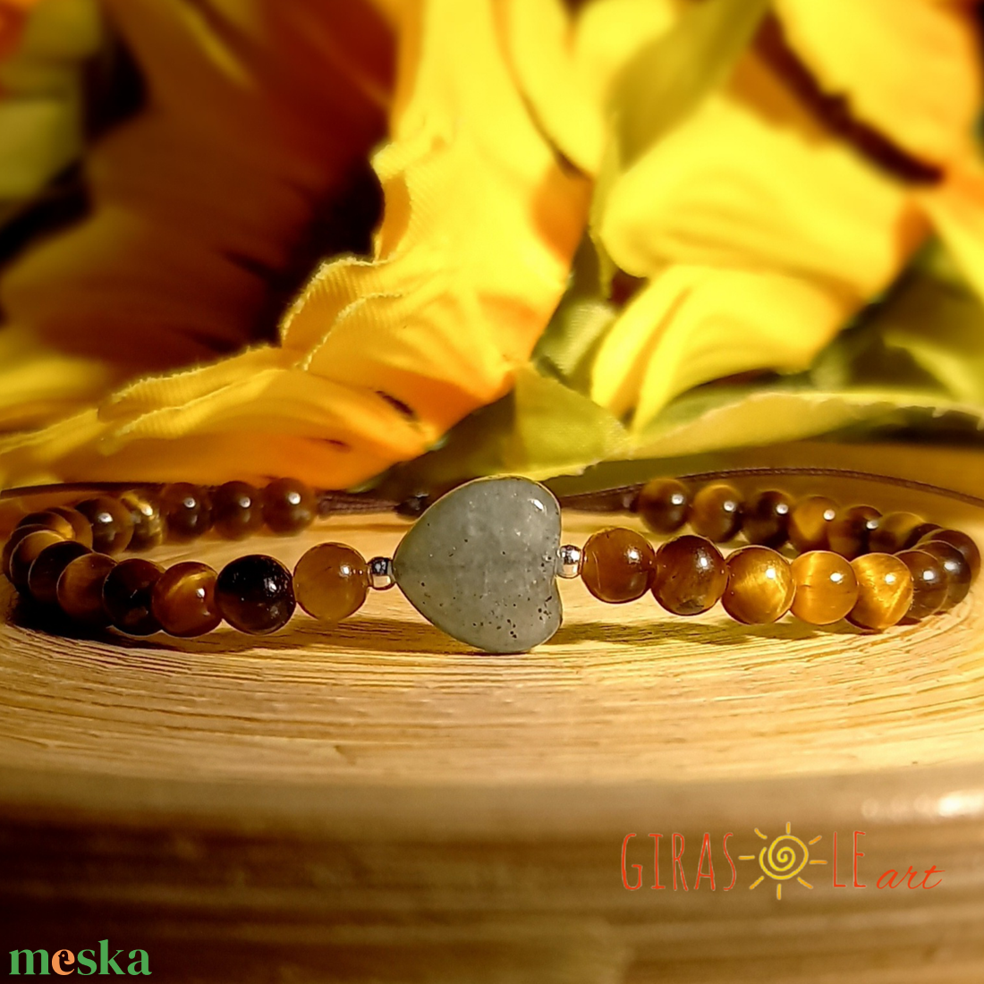 Szívecske - tigrisszem-aventurin karkötő  - ékszer - karkötő - ásványkarkötő - Meska.hu