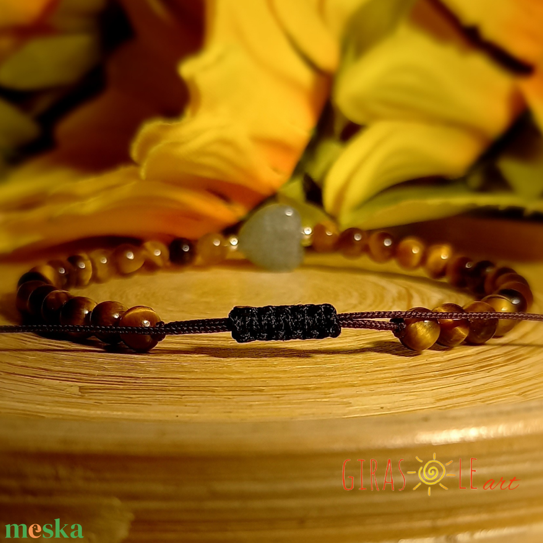 Szívecske - tigrisszem-aventurin karkötő  - ékszer - karkötő - ásványkarkötő - Meska.hu