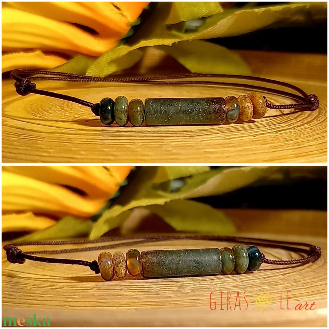 Achát zsinórka karkötő  - ékszer - karkötő - ásványkarkötő - Meska.hu