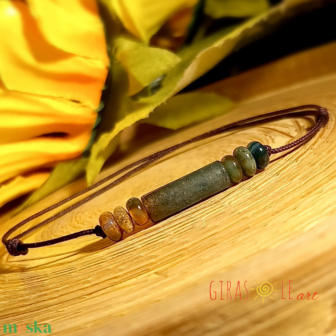 Achát zsinórka karkötő  - ékszer - karkötő - ásványkarkötő - Meska.hu